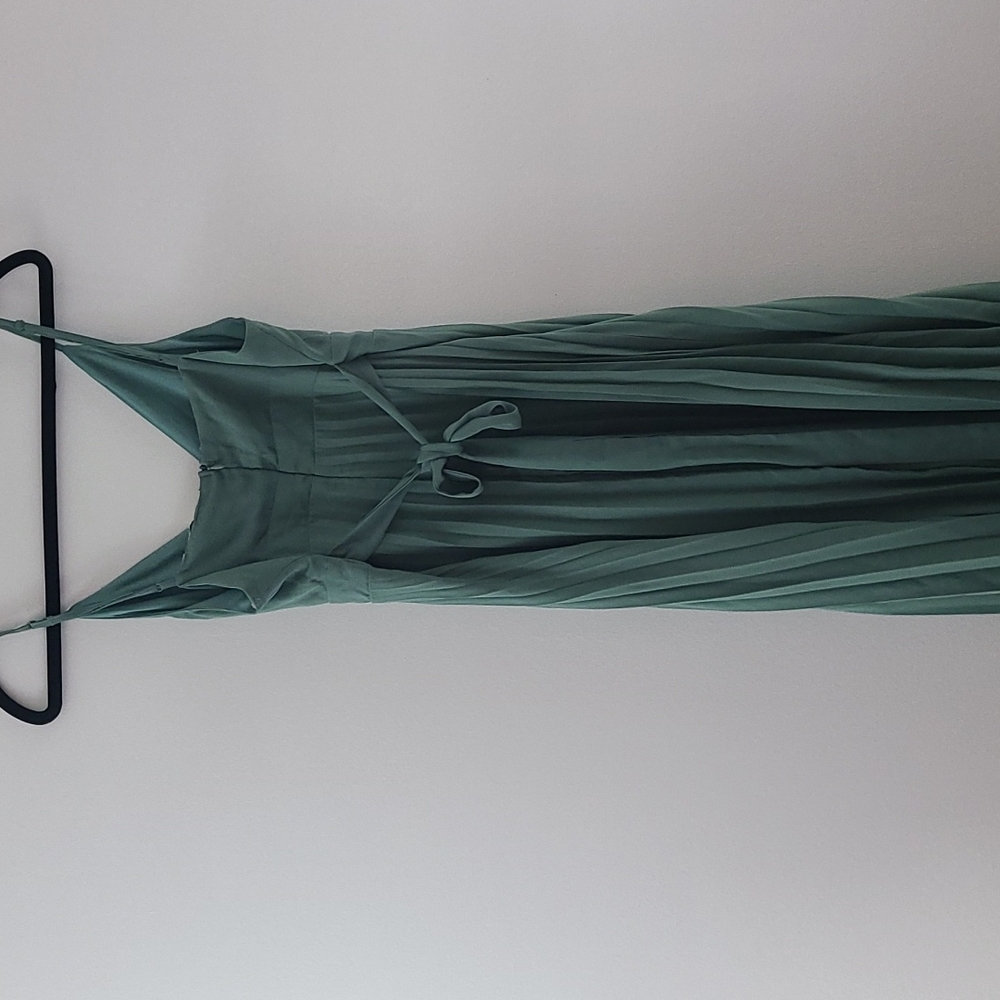 Allison & Kelly Green Pleated Dress Size Large - Picture 5 of 5
